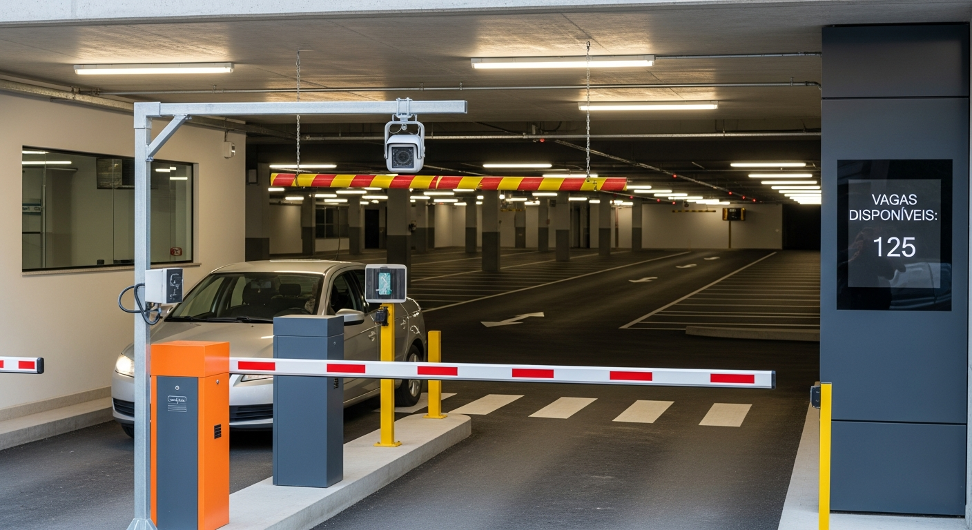 Estacionamento automatizado com cancela